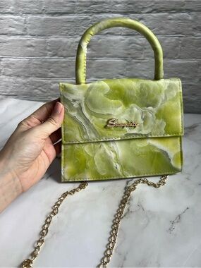 Simplicity Lime Green Marble Mini Top-Handle Crossbody